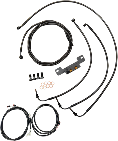 LA CHOPPERS Complete Plug-and-Play Cable Kit - 12" - 14" Handlebars - '17-'19 Touring - Midnight LA-8055KT3-13M