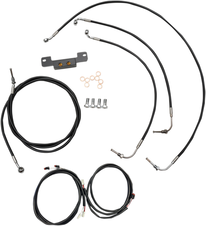 LA CHOPPERS Complete Plug-and-Play Cable Kit - 15" - 17" Handlebars - '17-'19 Touring - Black LA-8055KT3-16B