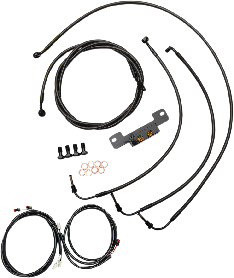 LA CHOPPERS Complete Plug-and-Play Cable Kit - 18" - 20" Handlebars - '17-'19 Touring - Midnight LA-8055KT3-19M