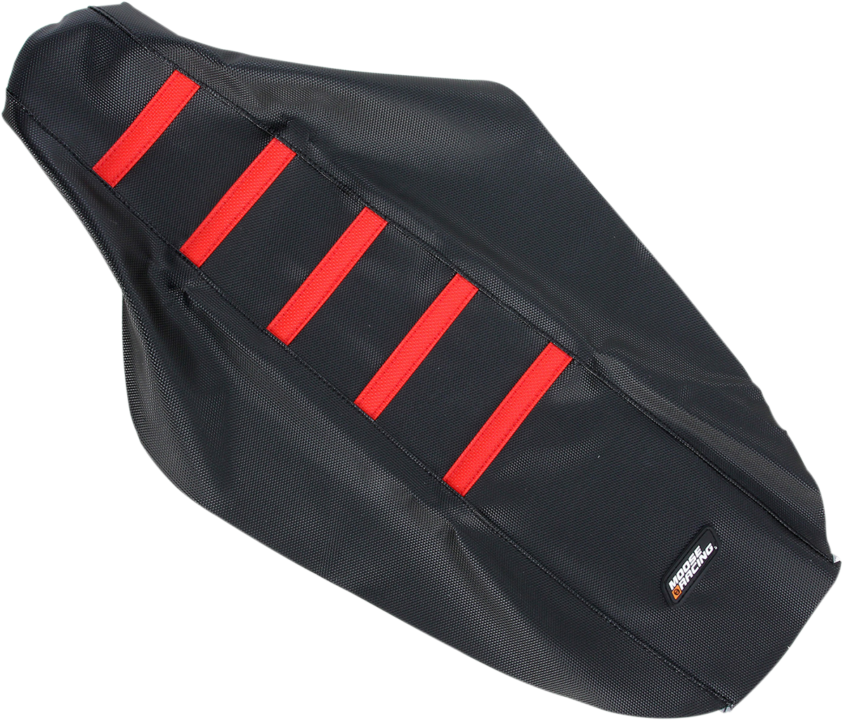 MOOSE OFFROAD Ribbed Seat Cover - Black Cover/Red Ribs - Honda CR125/250 '00-'07 CR12500-331RT