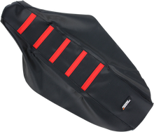 MOOSE OFFROAD Ribbed Seat Cover - Black Cover/Red Ribs - Honda CR125/250 '00-'07 CR12500-331RT