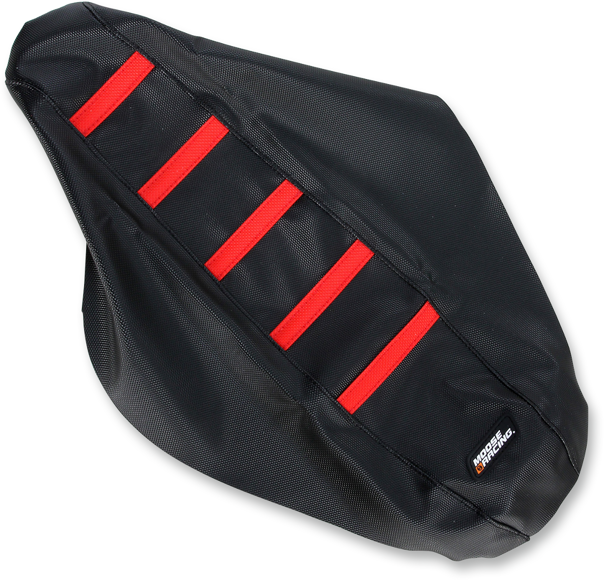 MOOSE OFFROAD Ribbed Seat Cover - Black Cover/Red Ribs - Honda CRF150R '07-'25 CRF15007-331RT