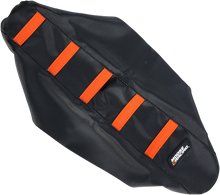 MOOSE OFFROAD Ribbed Seat Cover - Black Cover/Orange Ribs - KTM 65 '09-'15 KTM6509-336RT