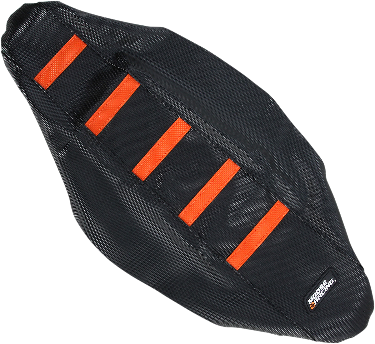 MOOSE OFFROAD Ribbed Seat Cover - Black Cover/Orange Ribs - KTM 85 '13-'17 KTM8513-336RT