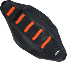 MOOSE OFFROAD Ribbed Seat Cover - Black Cover/Orange Ribs - KTM 85 '13-'17 KTM8513-336RT