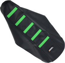 MOOSE OFFROAD Ribbed Seat Cover - Black Cover/Green Ribs - Kawasaki KX '14-'25 KX8514-33RT