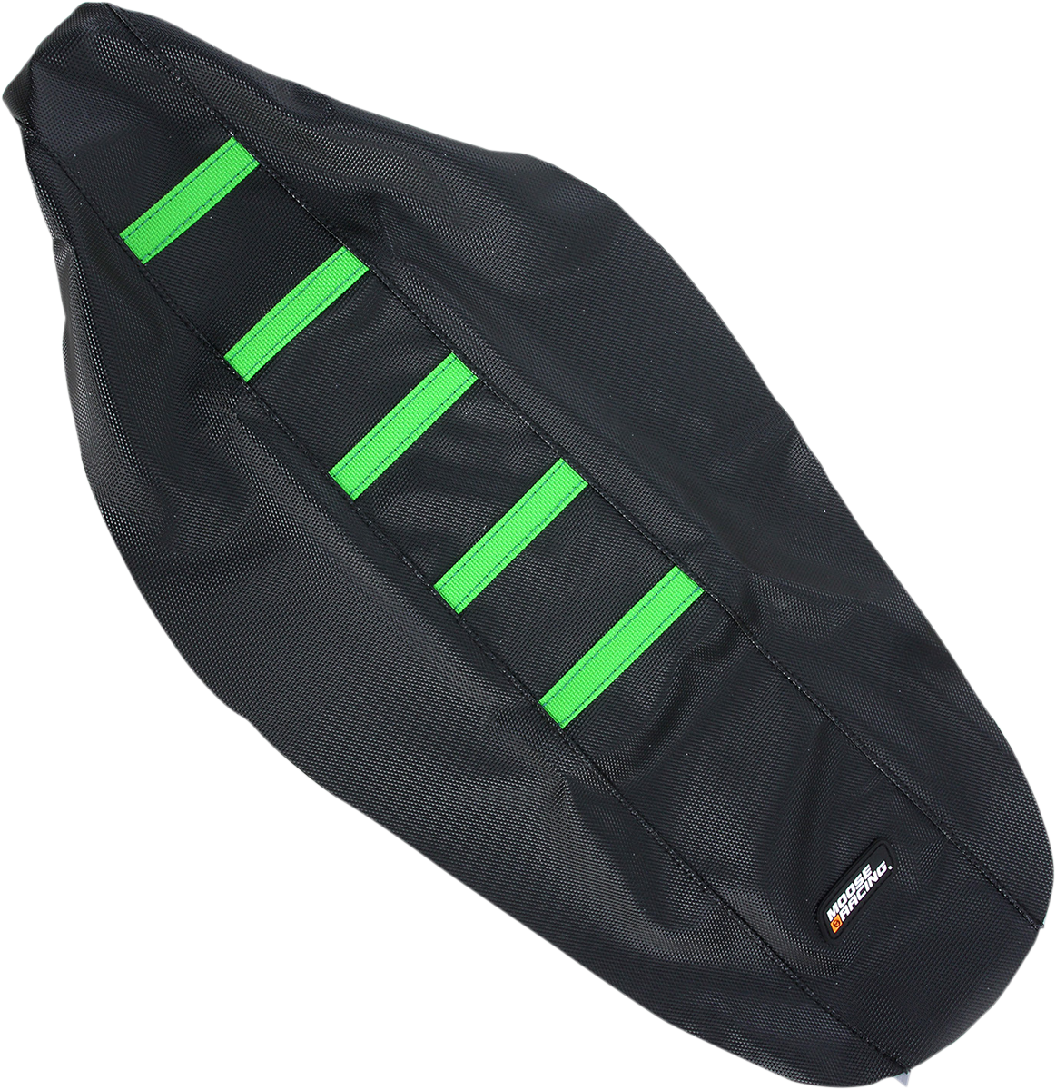 MOOSE OFFROAD Ribbed Seat Cover - Black Cover/Green Ribs - Kawasaki KX250/450 '12-'16 KXF45012-334RT