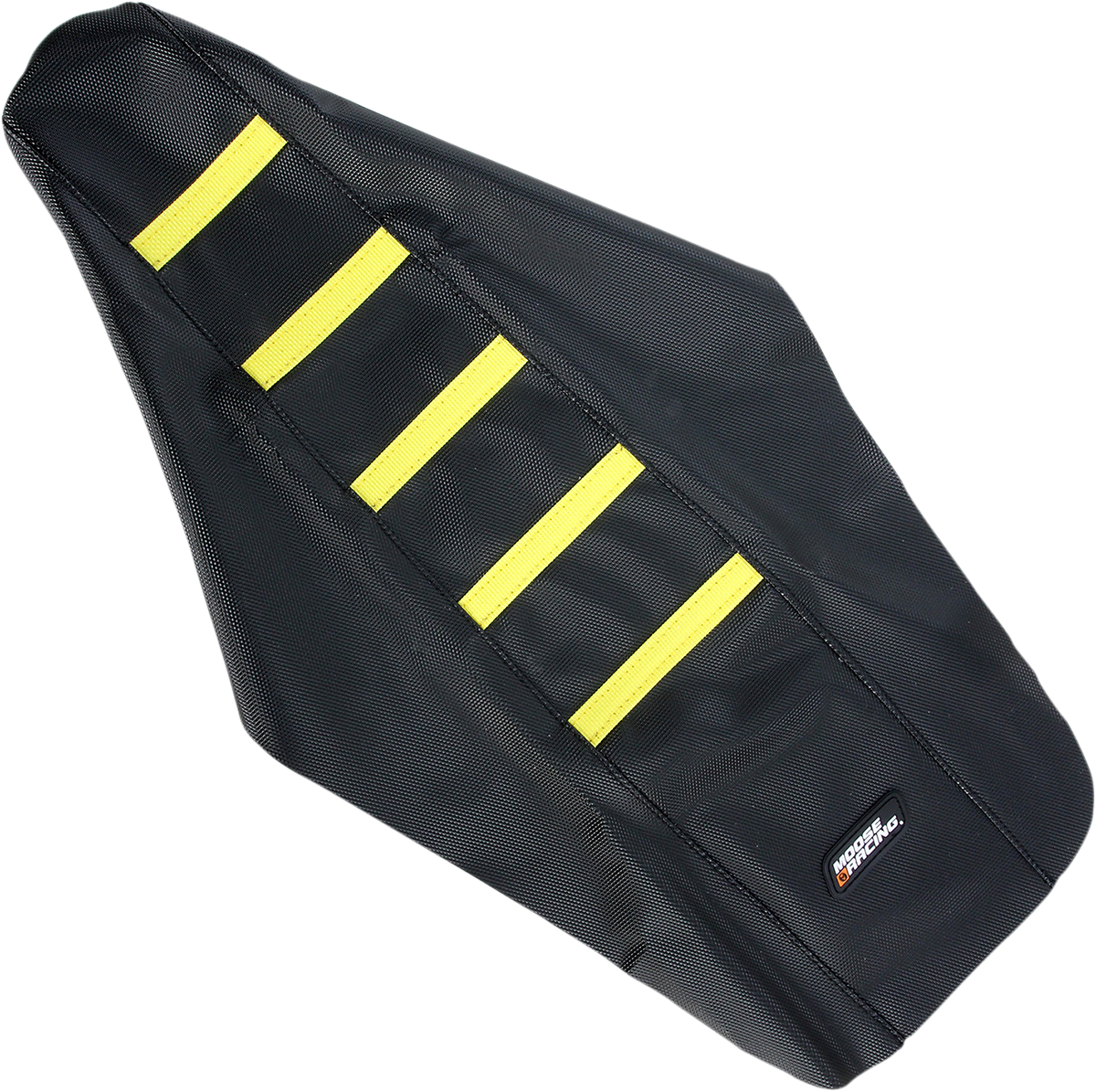 MOOSE OFFROAD Ribbed Seat Cover - Black Cover/Yellow Ribs - Suzuki RM125/250 '01-'08 RM12501-331RT