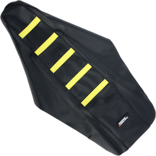 MOOSE OFFROAD Ribbed Seat Cover - Black Cover/Yellow Ribs - Suzuki RM125/250 '01-'08 RM12501-331RT