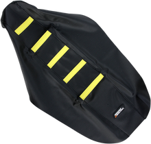 MOOSE OFFROAD Ribbed Seat Cover - Black Cover/Yellow Ribs - Suzuki RMZ450 '05-'07 RMZ45005-331RT