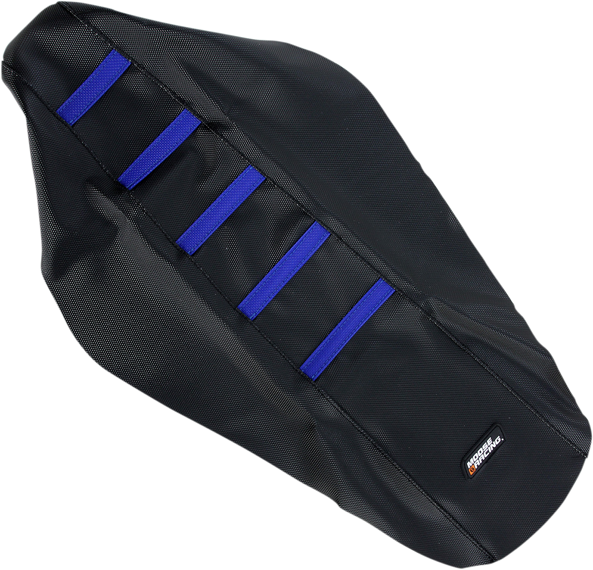 MOOSE OFFROAD Ribbed Seat Cover - Black Cover/Blue Ribs - Yamaha YZ125/250 '02-'21 YZ12502-332RT