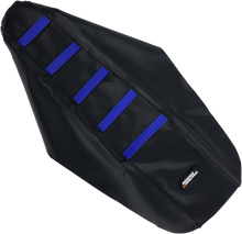 MOOSE OFFROAD Ribbed Seat Cover - Black Cover/Blue Ribs - Yamaha YZ85 '02-'21 YZ8502-332RT