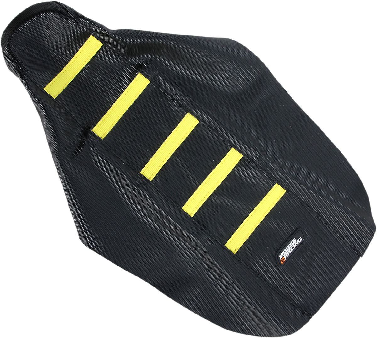 MOOSE OFFROAD Ribbed Seat Cover - Black Cover/Yellow Ribs - Suzuki RM85 '02-'23 RM8502-331RT