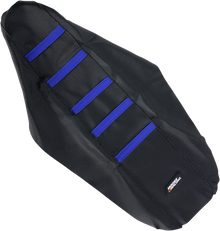 MOOSE OFFROAD Ribbed Seat Cover - Black Cover/Blue Ribs - Yamaha YZ250/450 '03-'05 YZF25003-332RT