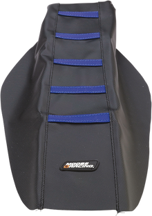 MOOSE OFFROAD Ribbed Seat Cover - Black Cover/Blue Ribs - Yamaha YZ250/450 '14-'18 YZF25014-332RT