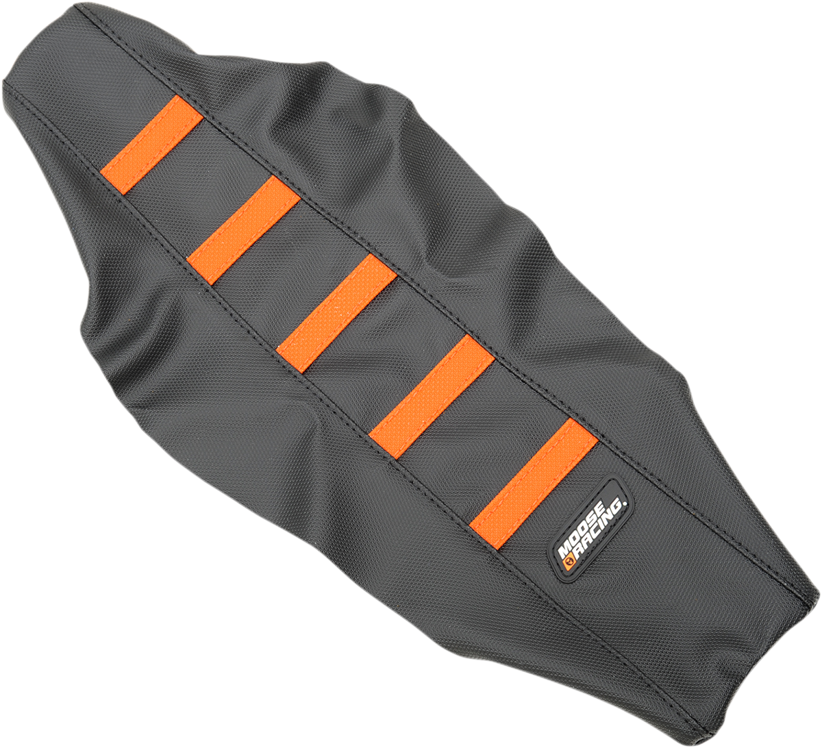 MOOSE OFFROAD Ribbed Seat Cover - Black Cover/Orange Ribs - KTM 65 '17-'23 KTM6516-336RT