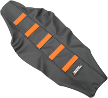 MOOSE OFFROAD Ribbed Seat Cover - Black Cover/Orange Ribs - KTM 65 '17-'23 KTM6516-336RT