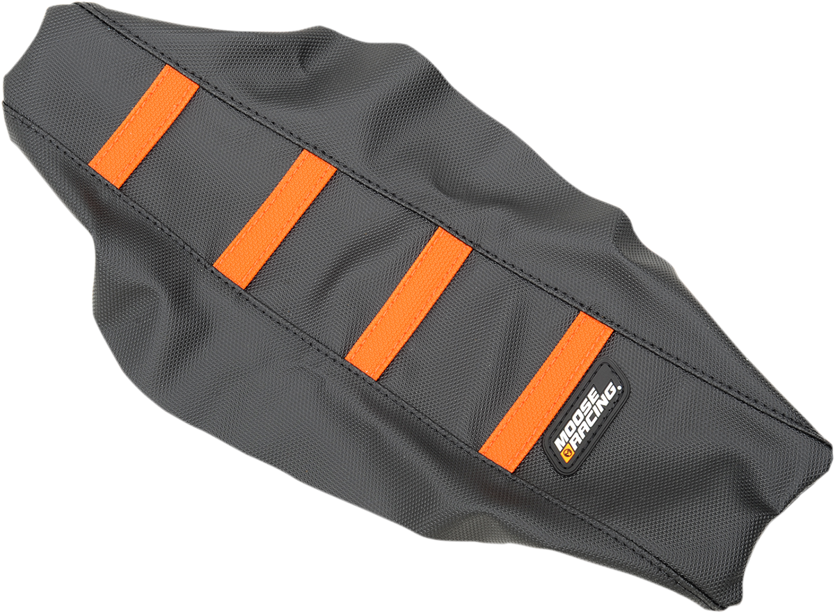 MOOSE OFFROAD Ribbed Seat Cover - Black Cover/Orange Ribs - KTM SX50 '16-'23 KTM5016-336RT