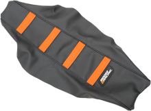 MOOSE OFFROAD Ribbed Seat Cover - Black Cover/Orange Ribs - KTM SX50 '16-'23 KTM5016-336RT