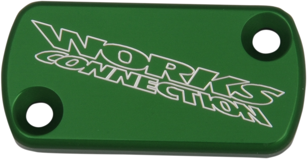 WORKS CONNECTION Anodized Billet Aluminum Front Brake Reservoir Cover - Green 21-110