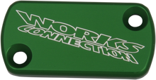 WORKS CONNECTION Anodized Billet Aluminum Front Brake Reservoir Cover - Green 21-110