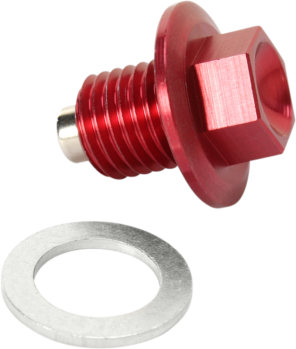 MOOSE OFFROAD Magnetic Drain Plug - Red - Honda | Kawasaki | Suzuki | Yamaha DP107-3