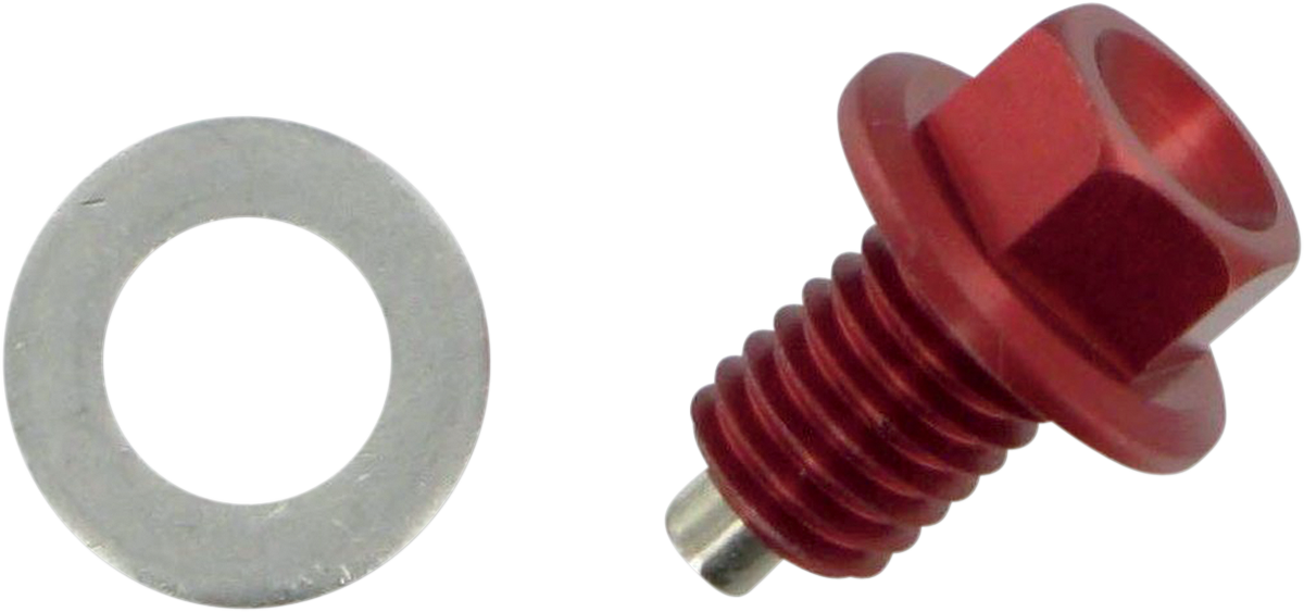 MOOSE OFFROAD Magnetic Drain Plug - Red - Kawasaki | Suzuki DP110