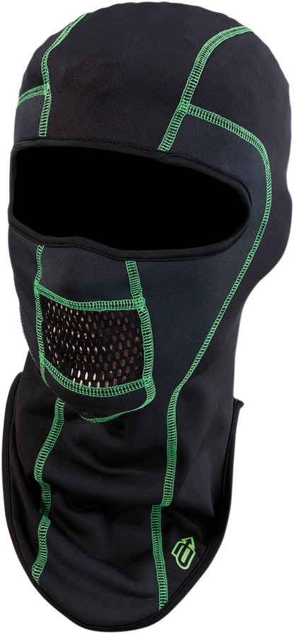 ARCTIVA Balaclava Pro Stretch - Black/Green - Small/Medium 2503-0377