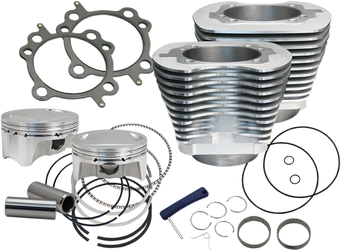 S&S CYCLE 4" Big Bore Bolt-In Sidewinder® Cylinder Kit - 110" - Silver 910-0650