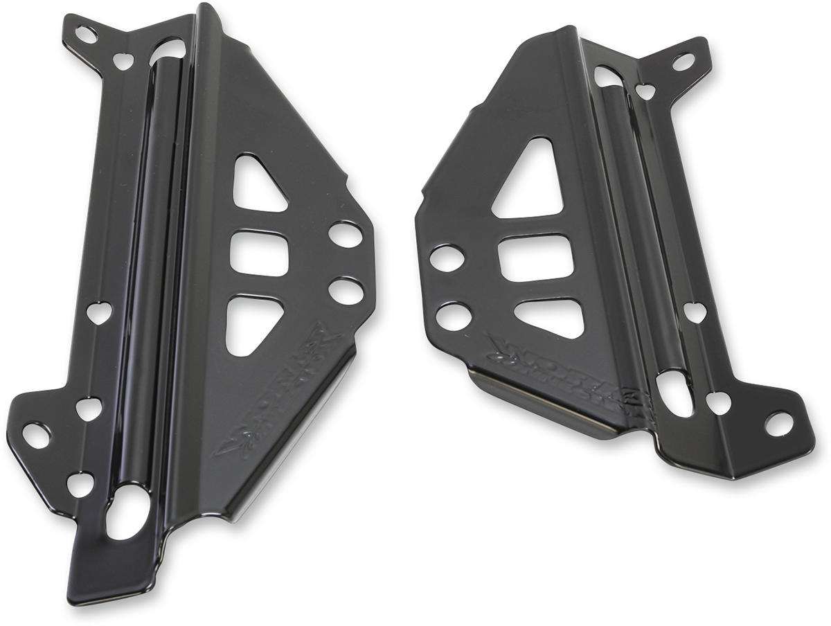 WORKS CONNECTION Radiator Brace Set - Black - Kawasaki 18-B298