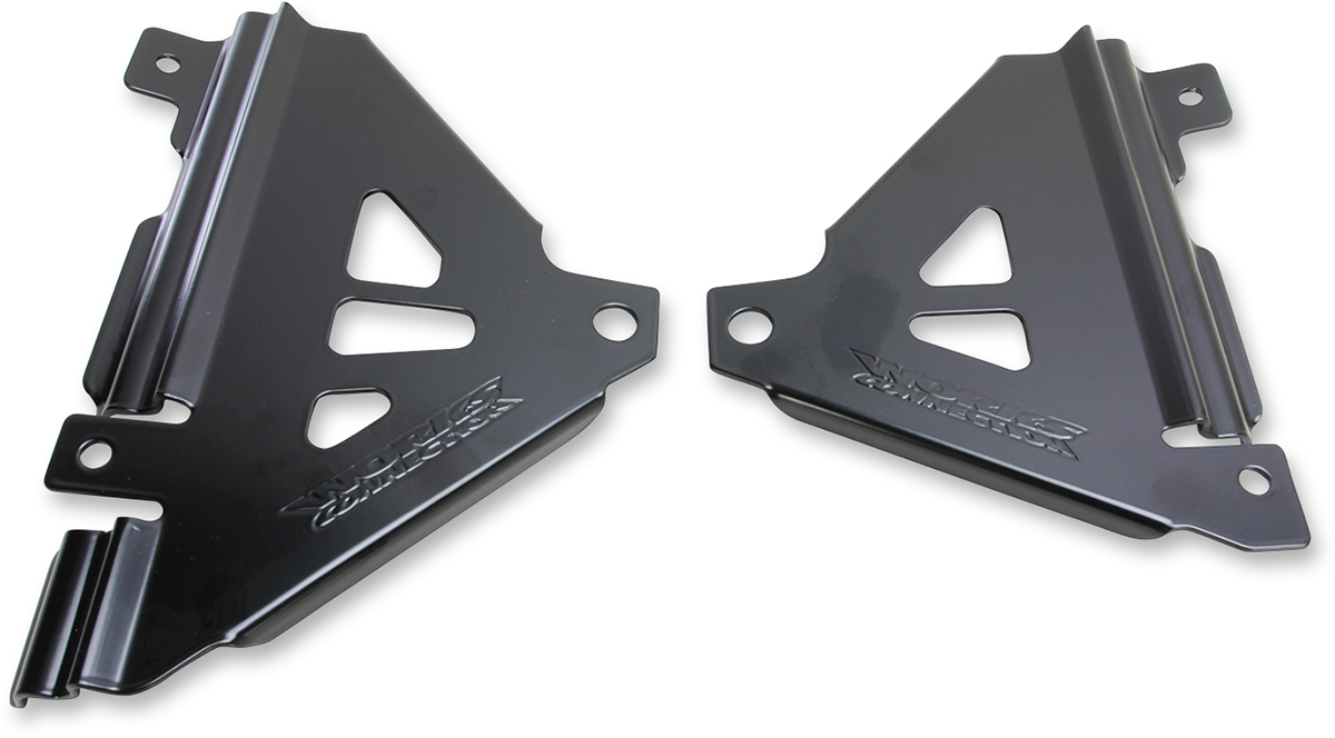WORKS CONNECTION Radiator Brace Set - Black - Kawasaki 18-B299