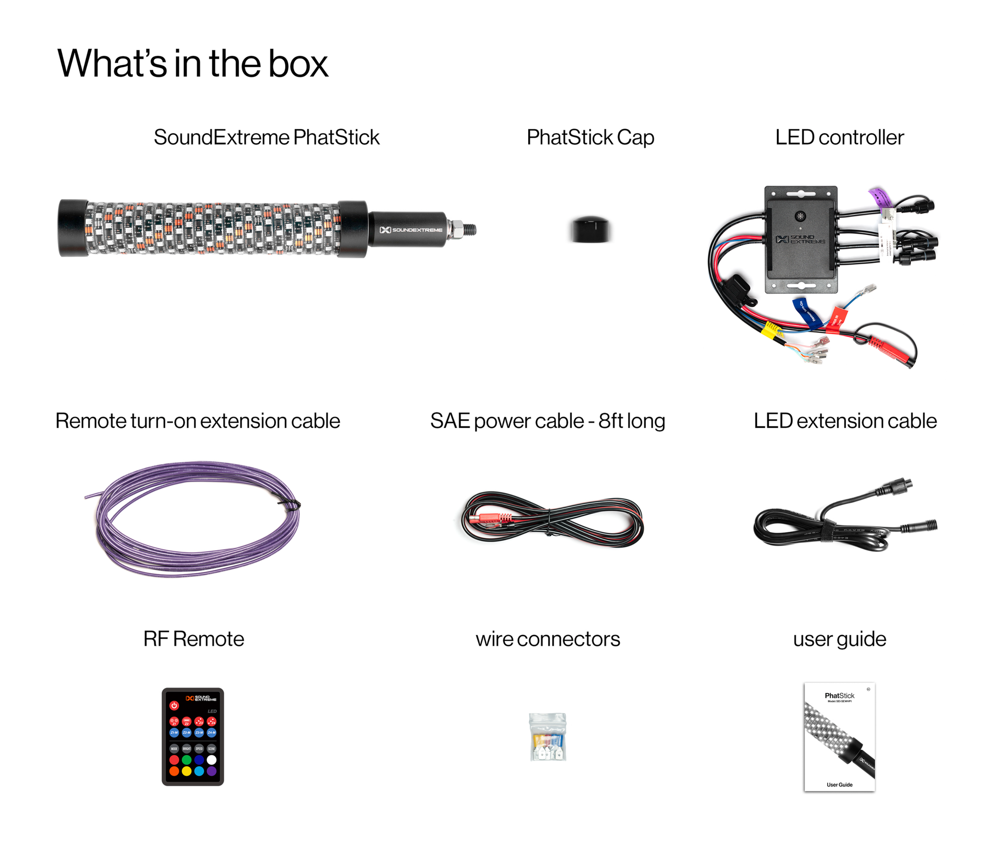 Phatstick 1' Whip & Controller Led Whip 1ft & Rf Controller