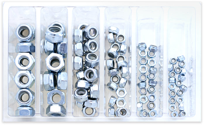 Nylon Locking Nut Assortment 100 Piece Kit