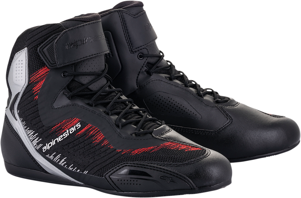 ALPINESTARS Faster-3 Rideknit® Shoes - Black/Silver/Red - US 8.5 / EU 41 2510319193085