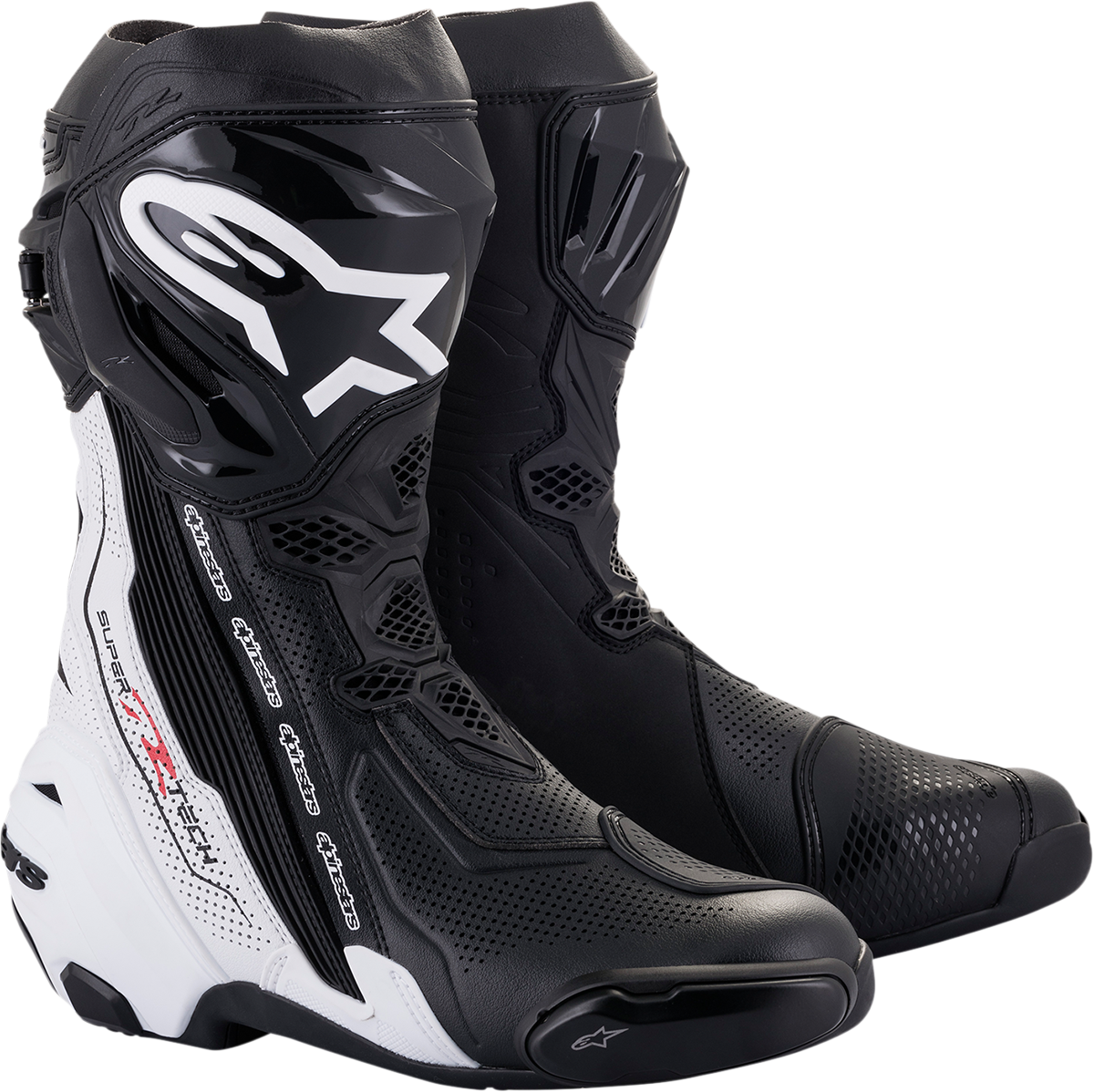 ALPINESTARS Supertech R Vented Boots - Black/White - US 9.5 / EU 44 2220121-12-44
