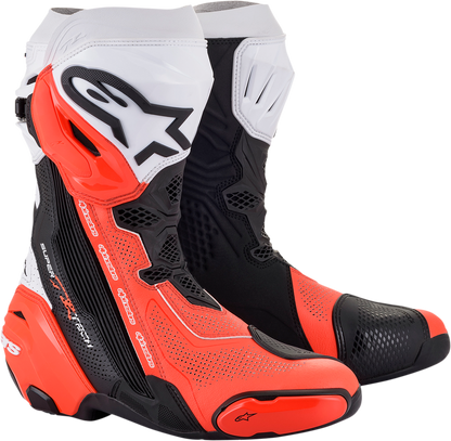 ALPINESTARS Supertech R Vented Boots - Black/Fluorescent Red/White - US 11.5 / EU 46 2220121-124-46