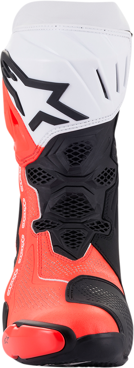 ALPINESTARS Supertech R Vented Boots - Black/Fluorescent Red/White - US 10.5 / EU 45 2220121-124-45