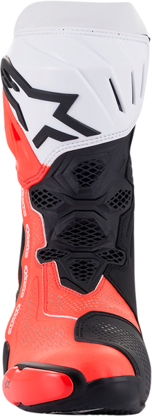 ALPINESTARS Supertech R Vented Boots - Black/Fluorescent Red/White - US 10.5 / EU 45 2220121-124-45