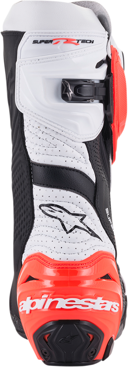 ALPINESTARS Supertech R Vented Boots - Black/Fluorescent Red/White - US 8 / EU 42 2220121-124-42