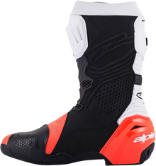 ALPINESTARS Supertech R Vented Boots - Black/Fluorescent Red/White - US 6 / EU 39 2220121-124-39