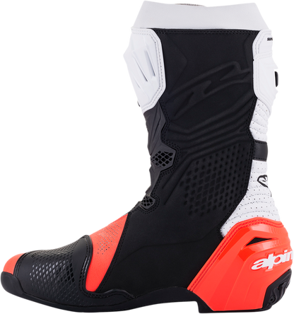 ALPINESTARS Supertech R Vented Boots - Black/Fluorescent Red/White - US 6 / EU 39 2220121-124-39