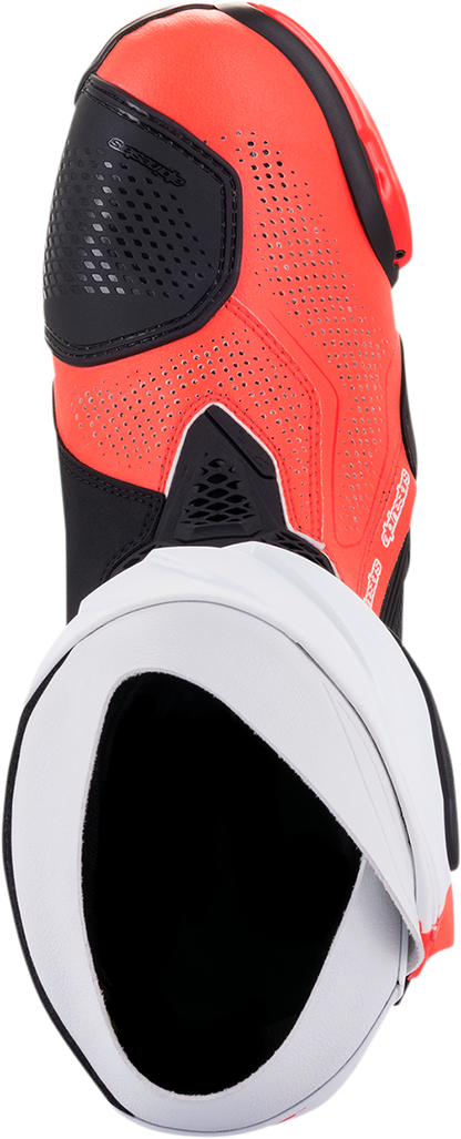 ALPINESTARS Supertech R Vented Boots - Black/Fluorescent Red/White - US 6.5 / EU 40 2220121-124-40