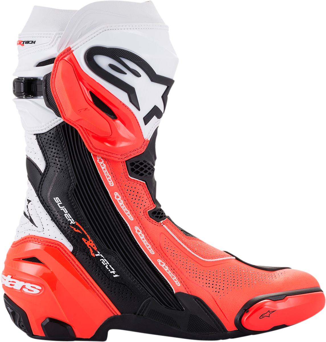 ALPINESTARS Supertech R Vented Boots - Black/Fluorescent Red/White - US 12 / EU 47 2220121-124-47