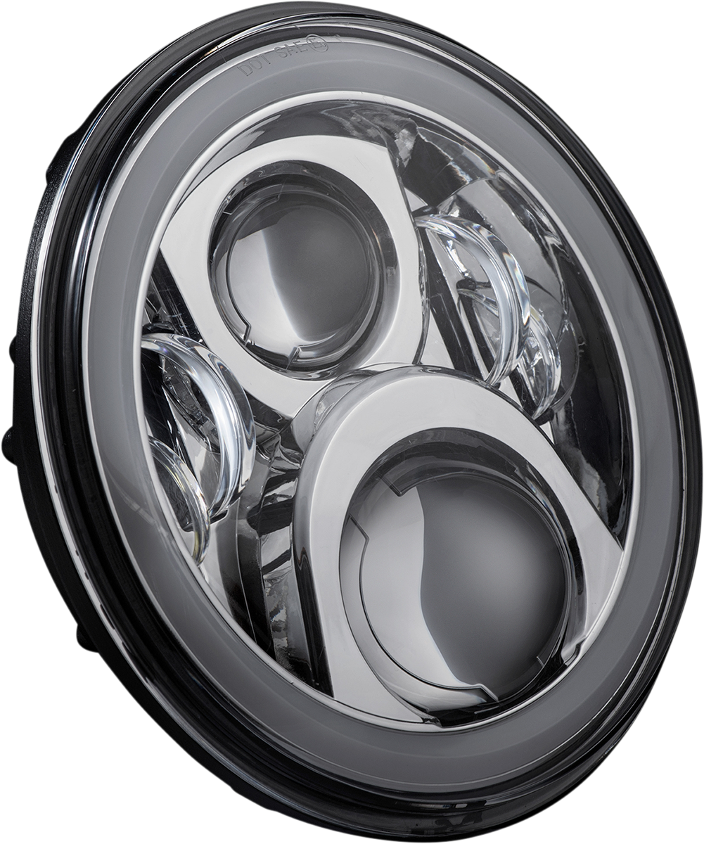 CUSTOM DYNAMICS ProGLOW™ 7" Headlamp - with Adapter - Chrome PG-7-14-C