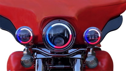 CUSTOM DYNAMICS ProGLOW™ 7" Headlamp - with Adapter - Black PG-7-14-B