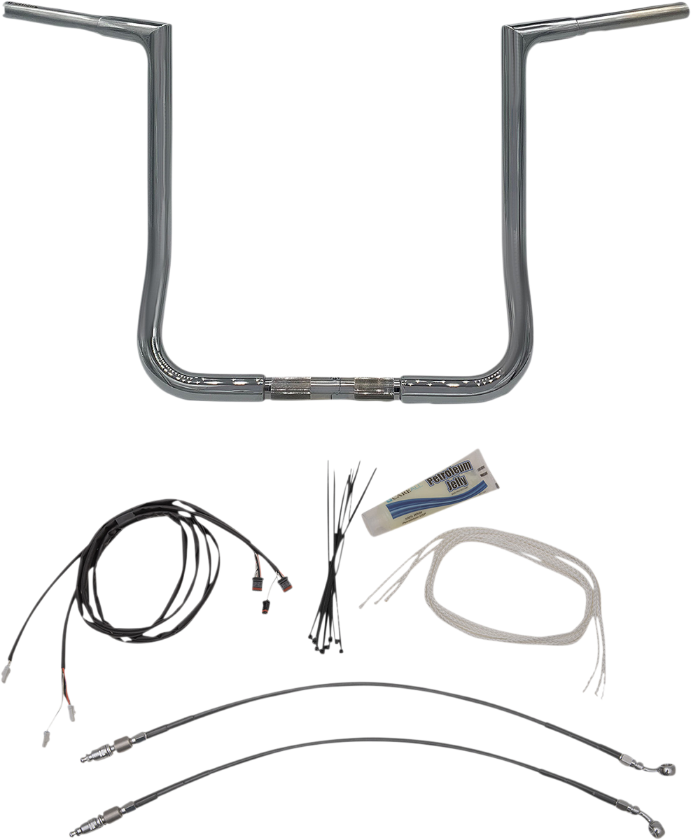 FAT BAGGERS INC. 1-1/4" EZ Install Flat Top Handlebar Kit - 16" - Chrome 709216
