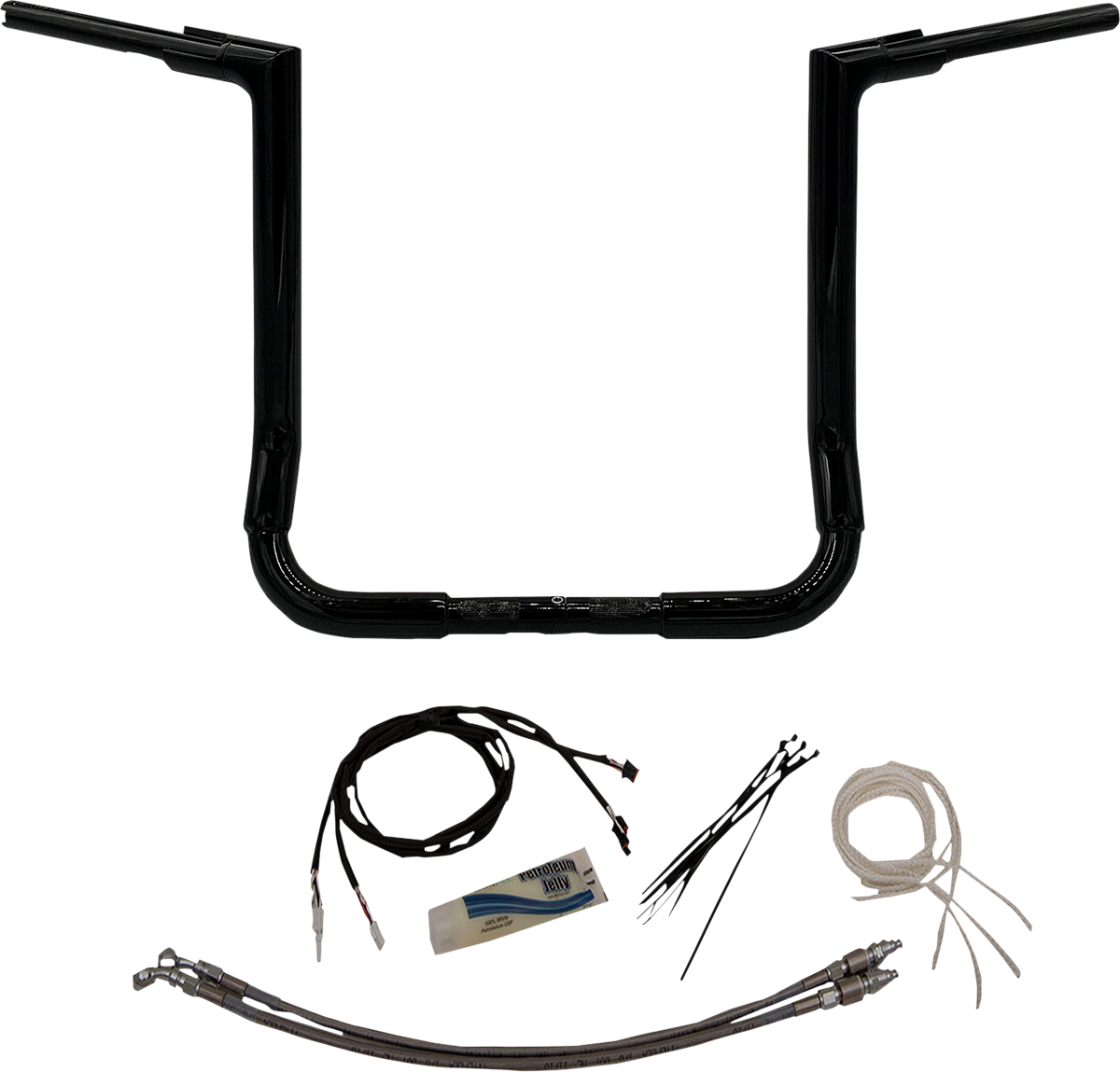 FAT BAGGERS INC. 1-1/2" EZ Install Flat Top Handlebar Kit - 16" - Black 609216-B