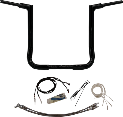 FAT BAGGERS INC. 1-1/2" EZ Install Flat Top Handlebar Kit - 16" - Black 609216-B