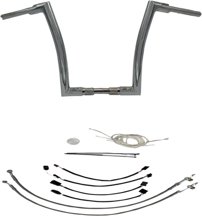 FAT BAGGERS INC. 1-1/2" EZ Install Flat Top Handlebar Kit - 14" - Chrome 609614