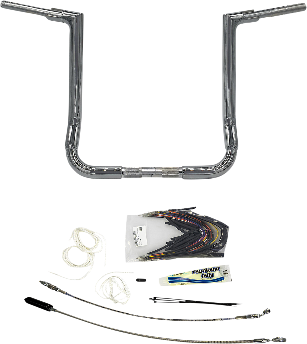 FAT BAGGERS INC. 1-1/2" EZ Install Flat Top Handlebar Kit - 16" - Chrome 609116